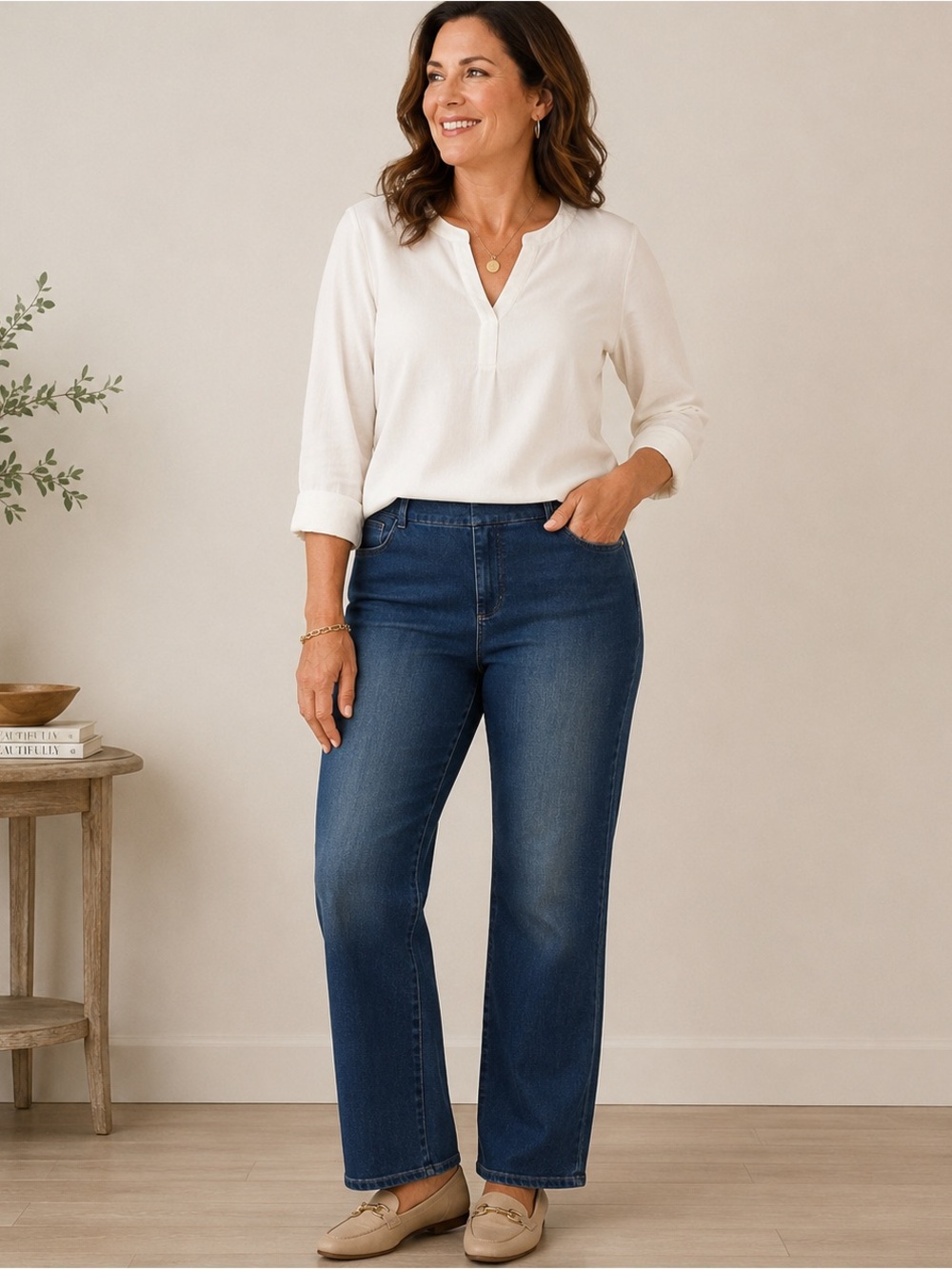 Susan‎ Graver Jeans Womens 8 Pull On Denim Stretch Blue Jeans